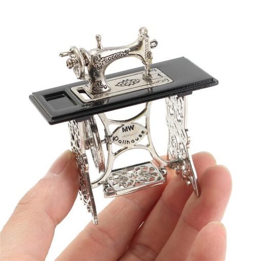 Vintage Miniature Dollhouse Furniture Sewing Machine Furniture Table Metal Home Decoration - Toys Ace