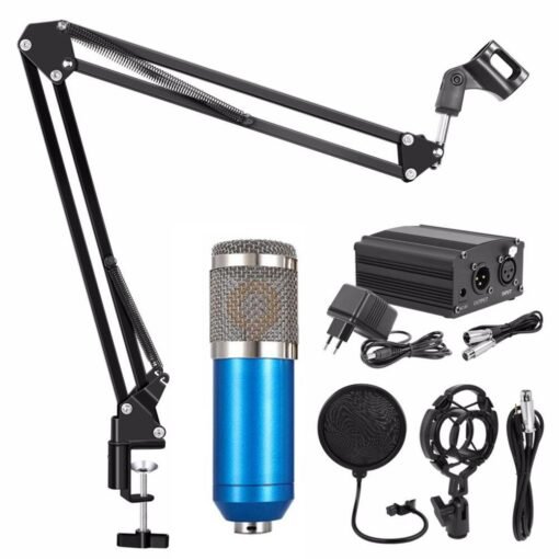 Dark Cyan BM800 Microphone Condenser Sound Recording Microphone With Phantom Power For Radio Braodcasting Singing Recording KTV Karaoke Mic