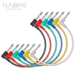 NAOMI 6pcs/Set Multi Color Plastic Guitar Patch Cables 6.35 Angled Plug Audio Cables For Effect Pedals