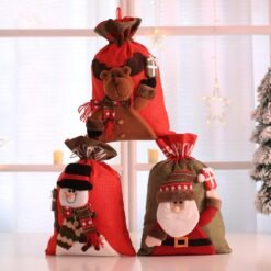Orange Red Large Christmas Santa Claus Sack Snowman Children Christmas Gifts Candy Stocking Bag