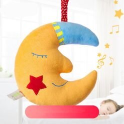 Yellow Moon Good Night Music Baby Bell Toy Kids Children Gift Room Decoration Stuffed Plush Toys - Toys Ace