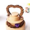 Bisque Loving Birthday Cake Rotating Wooden Music Box for Gift