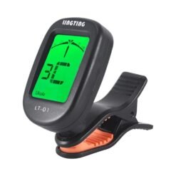 Lime Green LINGTING LT-01 Mini Clip-On Digital Electronic Tuner 360° Rotatable with 2 Backlight LCD Screen for Guitar Bass Ukulele Violin