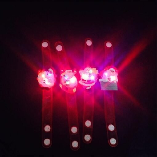 Firebrick Christmas Gift Luminous Wrist Band Cartoon LED Flash Bracelet For Kids Presents Decoration Toys
