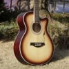 Tan IRIN 40 Inch Spruce Panel with Patterned Corners Acoustic Guitar