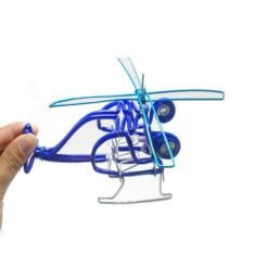 Midnight Blue Creative Hand-made Helicopter Toy Model Plane Kids Gift Decor Collection Multi-colors