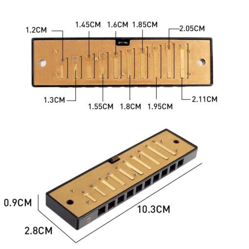 Dark Khaki Naomi 10 Holes Harmonica Reed Replacement Reed Plates Key Of C Brass Reed Unfinished Harmonica Comb Woodwind Instrument Parts