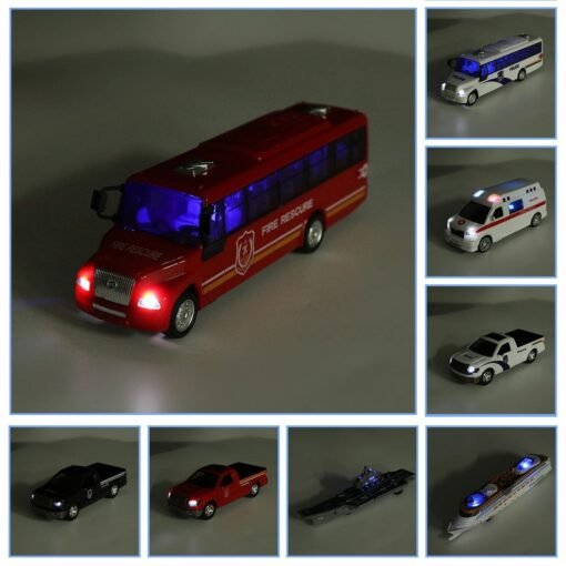 Simulation Bus Inertial Car Model Sound And Light Voice Children's Toy School Bus