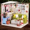 Wooden Living Room DIY Handmade Assemble Doll House Miniature Furniture Kit Education Toy with LED Light for Collection Birthday Gift - Toys Ace