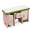 Dark Olive Green Dollhouse Miniature Bedroom Kit Wooden Furniture Set Families Role Play Toy