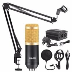 Sandy Brown BM800 Microphone Condenser Sound Recording Microphone With Phantom Power For Radio Braodcasting Singing Recording KTV Karaoke Mic