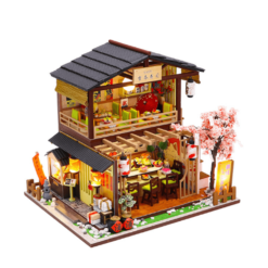 Homeda M2011 Japanese-style Sushi Restaurant DIY Doll House Assembly Cabin Creative Toy With Dust Cover Indoor Toys - Toys Ace