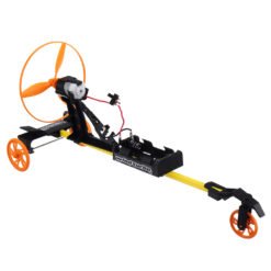 Black DIY STEM Electronic Racing Car F1 Formular Wind Turbo Race Car Creative Science Toy Gift