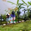 Dark Slate Blue HO OO Scale 5Pcs Mini Street Light Lamp Resin Craft Antique Imitation Fairy Garden Home Miniature DIY Micro Landscape
