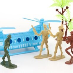 Medium Turquoise 86Pcs PVC Military Soldier Static Diecast Model Decoration Toy Set for Kids Gift