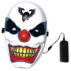 Firebrick Halloween Clown LED Glow Mask Festival Supplies Props Scary El Lighting Mask for Decoration