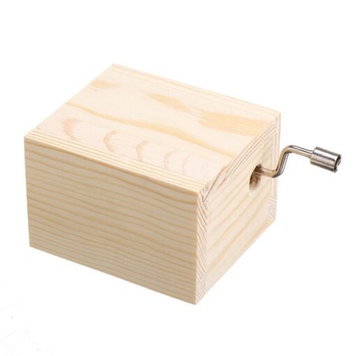 Wooden Mini Music Box DIY Mechanical Retro Vintage Hand Cranks Music Box Movement 18 Notes Melody Music Boxes Craft Party Gift