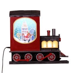 Dark Red Christmas Party Home Decoration Hanging Snowfall Music Locomotive Toys For Kids Children Gift