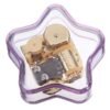 Tan Clear Hand Crank Music Box Star Wind Up Gurdy Melody Play Musical Movement Tunes