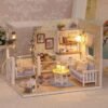 Wooden Multi-style 3D DIY Handmade Assemble Doll House Miniature Kit with Furniture LED Light Education Toy for Kids Gift Collection - Toys Ace