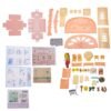Light Pink Multi-style Simulation Real Life DIY Hand-make Assemble Beautiful House Store Early Educational Puzzle Toy for Kids Gift