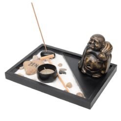 Tan Buddist Statue Zen Garden Sand Kit Tealight Holder Spiritural Meditation Decorations
