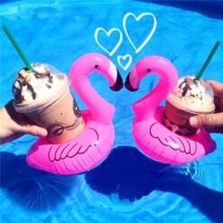 Violet Inflatable Flamingo Drink Can Holder Party Pool Home Decor Kids Toy
