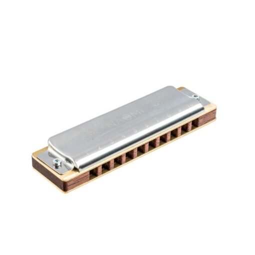 Gray NAOMI 10 Holes Blues Harmonica Rosewood Comb Brass Reed Diatonic Harmonica In Key Of C For Professional Player