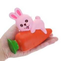 Chocolate YunXin Squishy Rabbit Bunny Holding Carrot 13cm Slow Rising With Packaging Collection Gift Decor Toy
