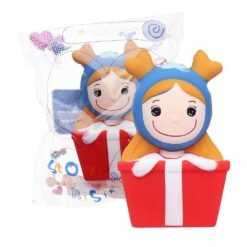 Firebrick Christmas Elk Girl Squishy 14*7CM Slow Rising Soft Toy Gift Collection With Packaging