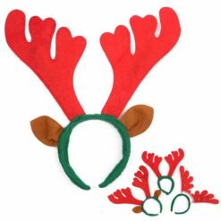 Orange Red Christmas Reindeer Deer Antlers Headbrand Hair Band Xmas Fancy Dress Accessories