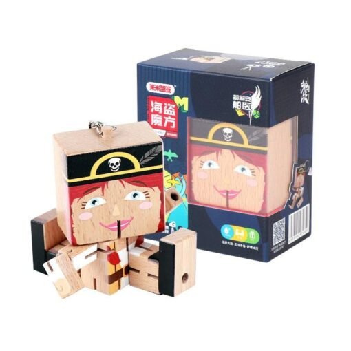 Light Pink Mini Multi-function Puzzle Wooden Variety Pirate's Novelties Cube Toys for Gift
