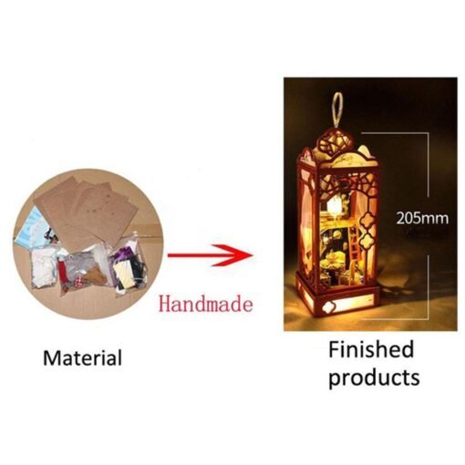 Chinese Style DIY Hanging Miniature Doll House Wooden Furniture Kits with Light for Kids Birthday Gift - Toys Ace