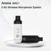 Black Aroma ARC1 5.8GHZ Wireless Microphone System Rechargeable Transmitter Receiver 4 Channels Audio Mic Transmitter Receiver (A)