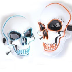 Coral Halloween Horror Party Mask Ghost LED Lighting Glowing Festivals Props EL Cold Light Fluorescent Mask