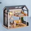 Wisdom Wooden Nordic Style Creative Fun Cute DIY Handmade Assemble Fun Doll House Toy for Gift Collection Home Decor - Toys Ace