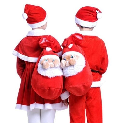 Orange Red Christmas Party Home Decoration Santa Claus Gift Candy Bag For Kids Children Gift Toys