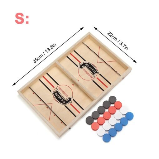 Wooden Chess Bouncing Hockey Puzzle Two-Player Parent-kid Interactive Board Game Set Educational Toy for Leisure Picnic Family Activity