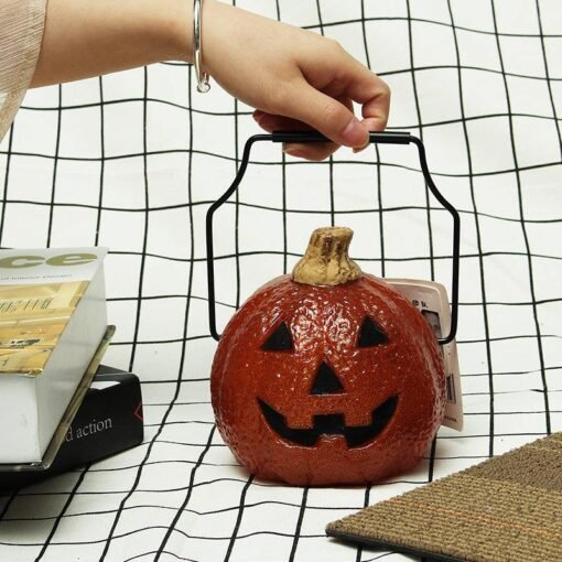 Dark Red Halloween Portable Pumpkin Light Battery Power Supply For Home Decoration Children Gift