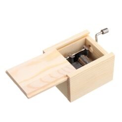 Wooden Mini Music Box DIY Mechanical Retro Vintage Hand Cranks Music Box Movement 18 Notes Melody Music Boxes Craft Party Gift