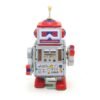 Gray Classic Vintage Clockwork Wind Up Robot Kids Children Reminiscence Tin Toys With Key