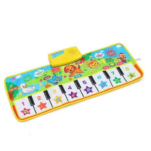 Gold Musical Kid Piano Baby Crawl Mat Animal Educational Music Soft Kick Toy 5 Modes