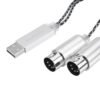 Lavender ELEMENT MIDI Cable to USB IN-OUT Converter, Professional USB MIDI Interface with Indicator Light FTP Processing Chip Metal Shell
