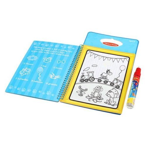 Light Sky Blue Coolplay Magic Children Water Drawing Book With 1 Magic Pen / 1Coloring Book Water Painting Board
