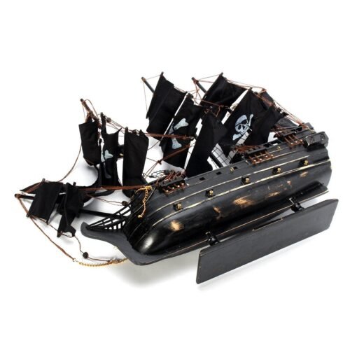Black Model Pirate Ship Vintage Wooden Sailboat Home Decorations Boat Gift Toy - Toys Ace