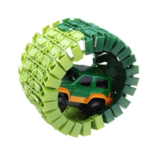 Dark Khaki Dinosaur Dino World Childrens Flexible Race Car Track Toys Construction Play-Set Toy