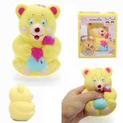 Xinda Squishy Strawberry Bear Holding Honey Pot 12cm Slow Rising With Packaging Collection Gift Toy - Toys Ace