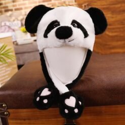 Panda Ear Hat 30CM Can Move Airbag Stuffed Plush Gift Record Video Dance Toy Neckerchief - Toys Ace
