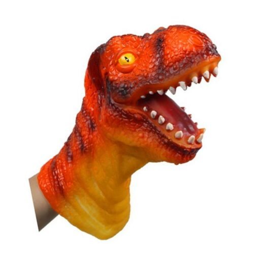 Dino Head Triceratops Dinosaurs Finger Puppet Dolls Rubber Hand Glove Toy For Kids Educational Gift - Toys Ace