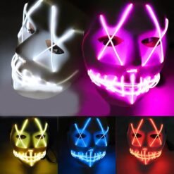 Dark Magenta Halloween Ghost Slit Pleasure Luminous Light EL Line Mask Fashion Mask Clothing Mask Party